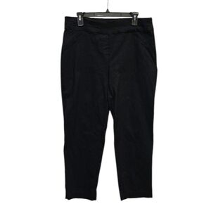 Alfred Dunner Black Rayon Bodycon Pull On Ankle Pants Size 12